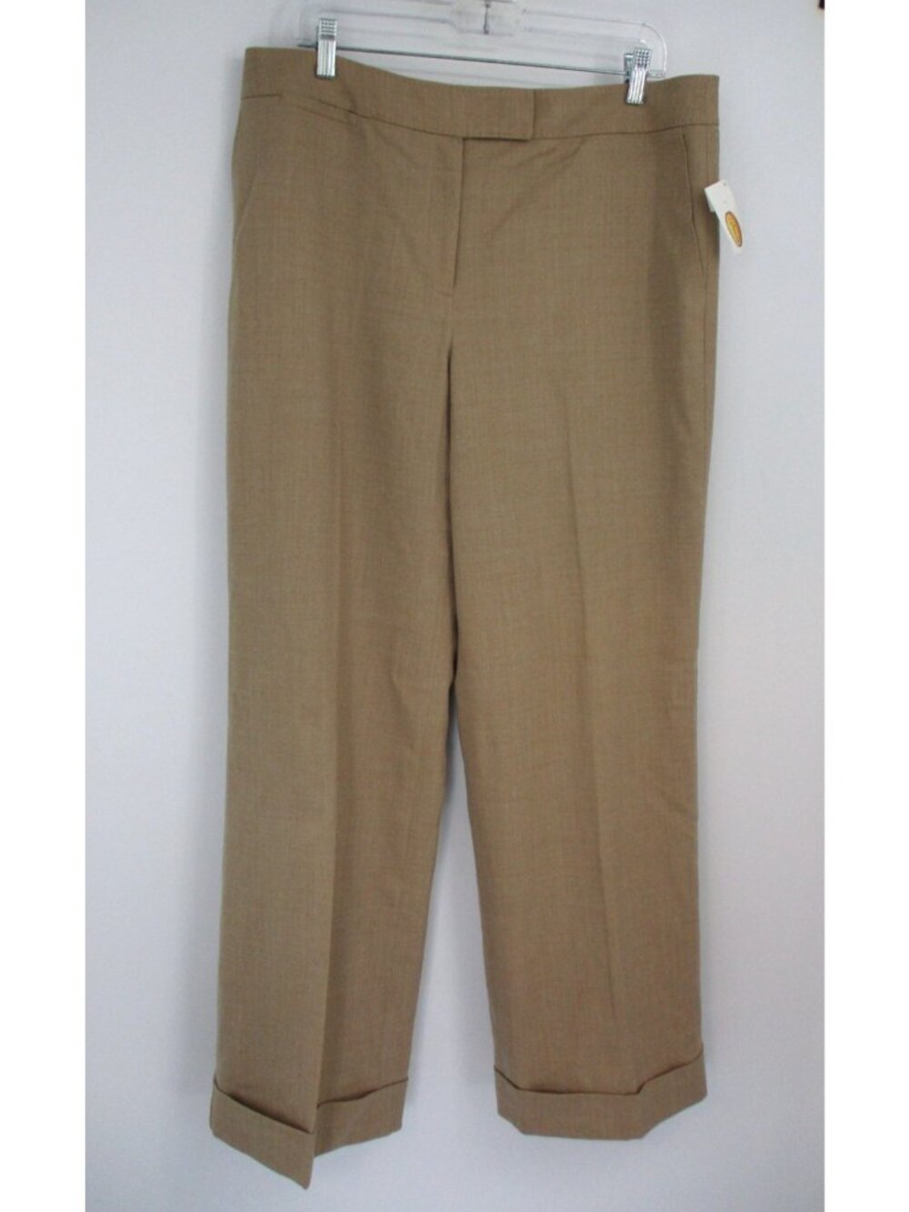 Talbots Dress Pants Womens Size 16 NWT Tan Wool Blend Lined Classic Straight